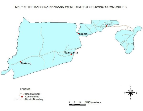 Map of Kassena-Nankana West District showing study communities