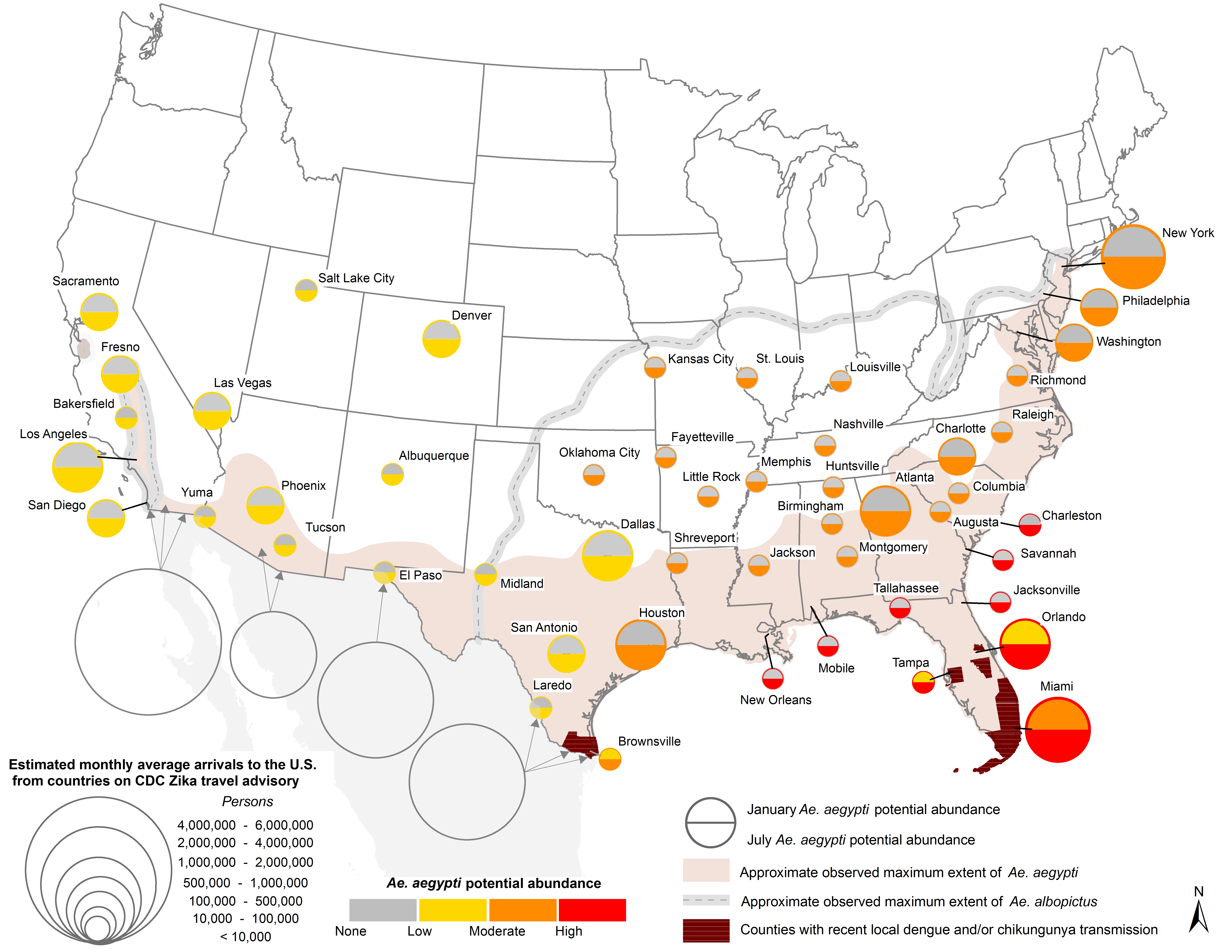 Zika Virus In Usa Map On the Seasonal Occurrence and Abundance of the Zika Virus Vector 